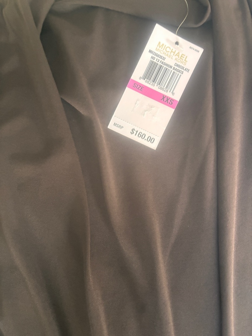 Michael Kors NWT Chocolate Draped Jumpsuit Studded Shoulder XXS Chic - Picture 4 of 7